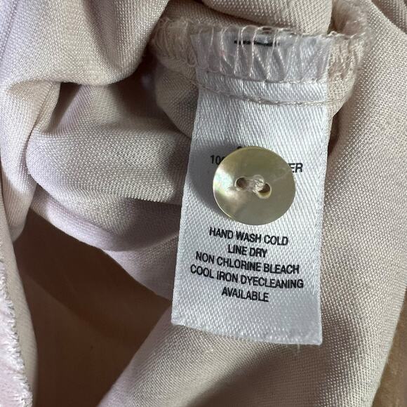 Marc New York Crinkle Velvet Button Down Blouse Womens M Champagne Glam Elegant - Picture 6 of 6